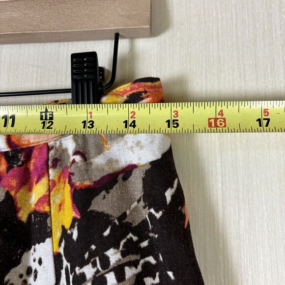 Christopher &‎ Banks Women's Skirt Sz 10 Linen Blend Midi Floral Pull On - Picture 9 of 10